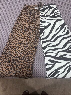 EMy Two-Piece Animal Print Pant Set — Leopard & Zebra